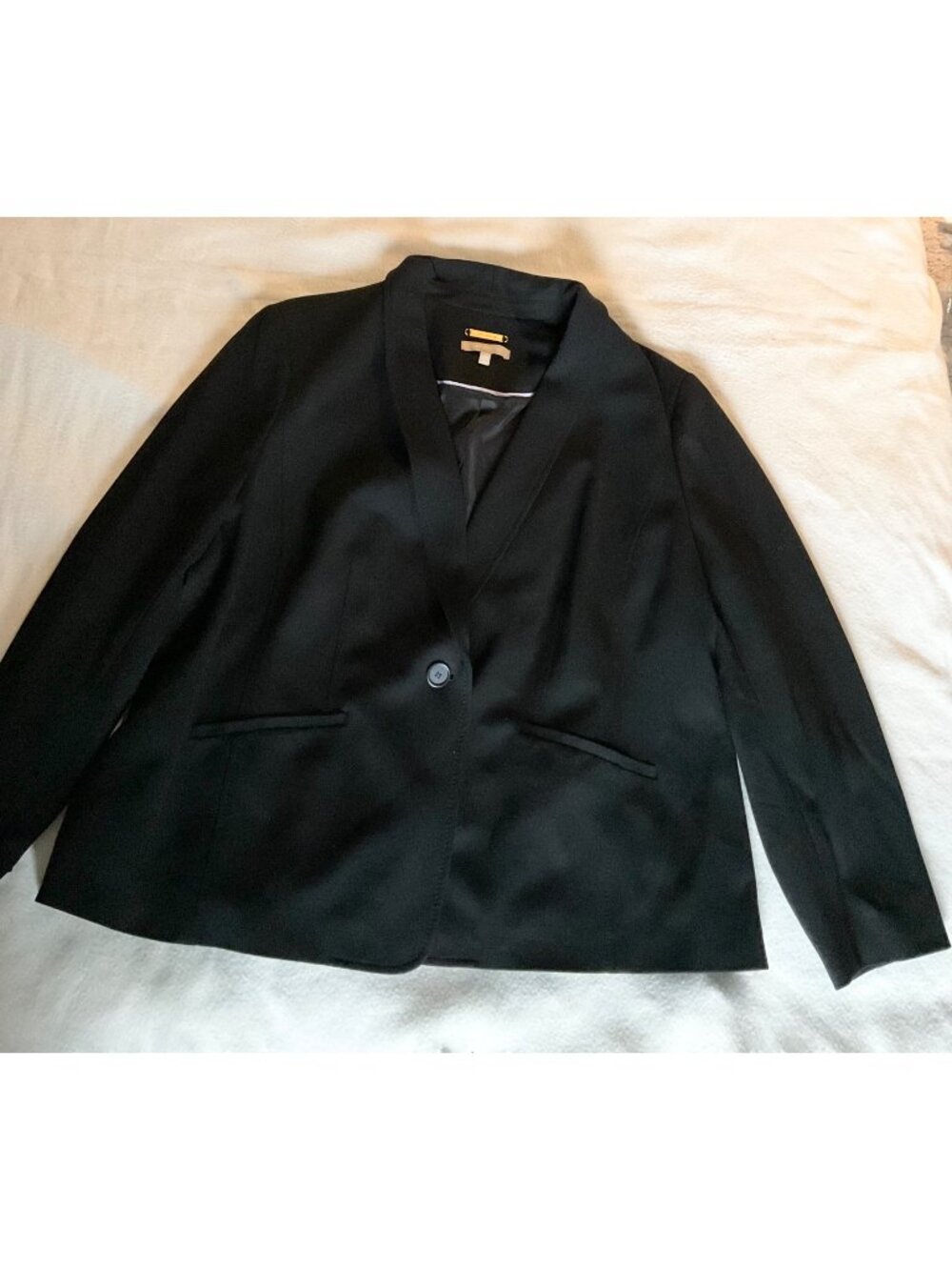 Talbots Fabric Knit In Italy Blazer Black Jacket Women's Sz20W BUST48